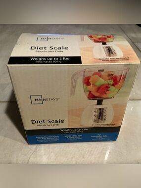 Mainstays White Kitchen Diet Scale with Clear Plastic Bowl